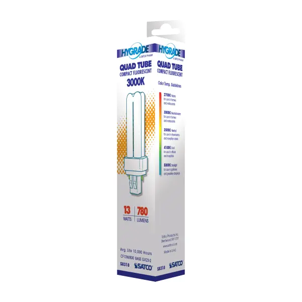 13 Watt - pin-based Compact Fluorescent - 3000K - 82 CRI - GX23-2 base - Image 6