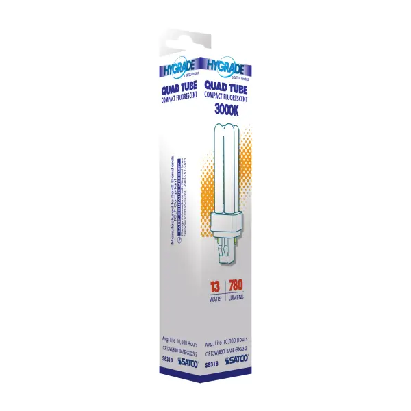 13 Watt - pin-based Compact Fluorescent - 3000K - 82 CRI - GX23-2 base - Image 7
