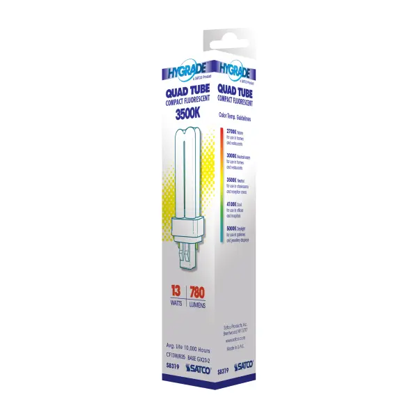 13 Watt - pin-based Compact Fluorescent - 3500K - 82 CRI - GX23-2 base - Image 6