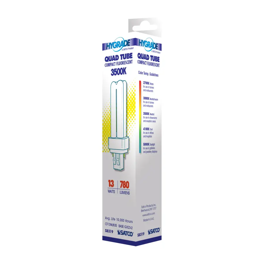 13 Watt - pin-based Compact Fluorescent - 3500K - 82 CRI - GX23-2 base - Image 6