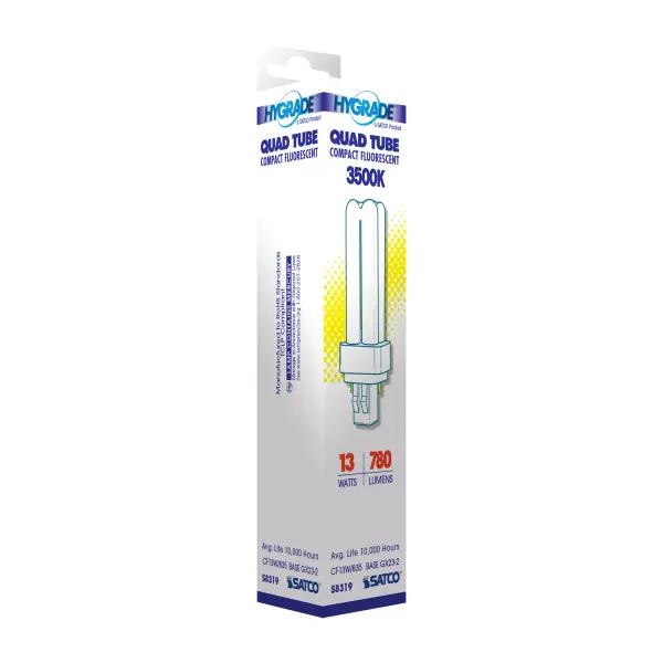 13 Watt - pin-based Compact Fluorescent - 3500K - 82 CRI - GX23-2 base - Image 7
