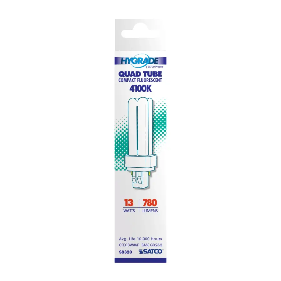 13 Watt - pin-based Compact Fluorescent - 4100K - 82 CRI - GX23-2 base - Image 2