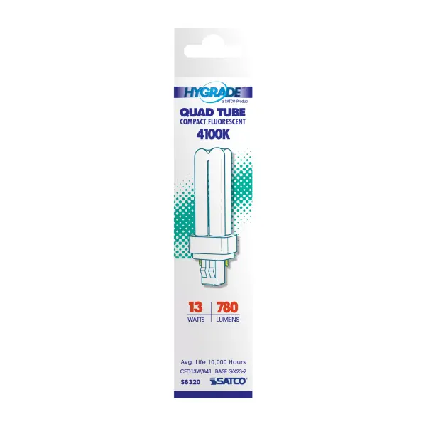 13 Watt - pin-based Compact Fluorescent - 4100K - 82 CRI - GX23-2 base - Image 3