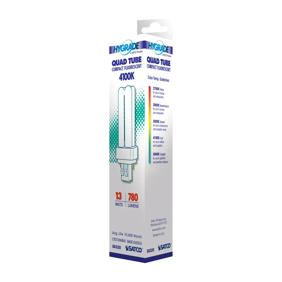 13 Watt - pin-based Compact Fluorescent - 4100K - 82 CRI - GX23-2 base - Image 6