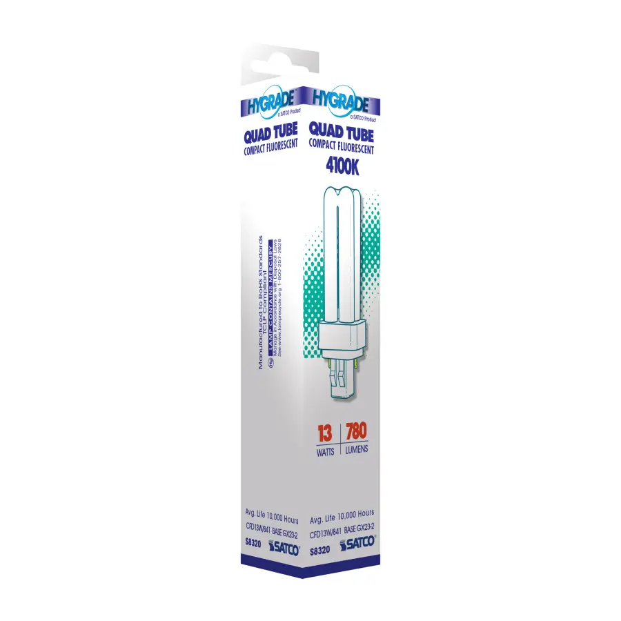 13 Watt - pin-based Compact Fluorescent - 4100K - 82 CRI - GX23-2 base - Image 7