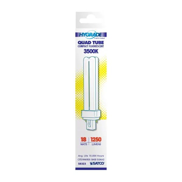 18 Watt - pin-based Compact Fluorescent - 3500K - 82 CRI - G24d-2 base - alternate view