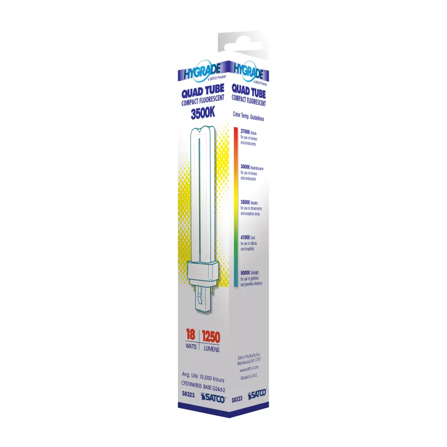 18 Watt - pin-based Compact Fluorescent - 3500K - 82 CRI - G24d-2 base - Image 6