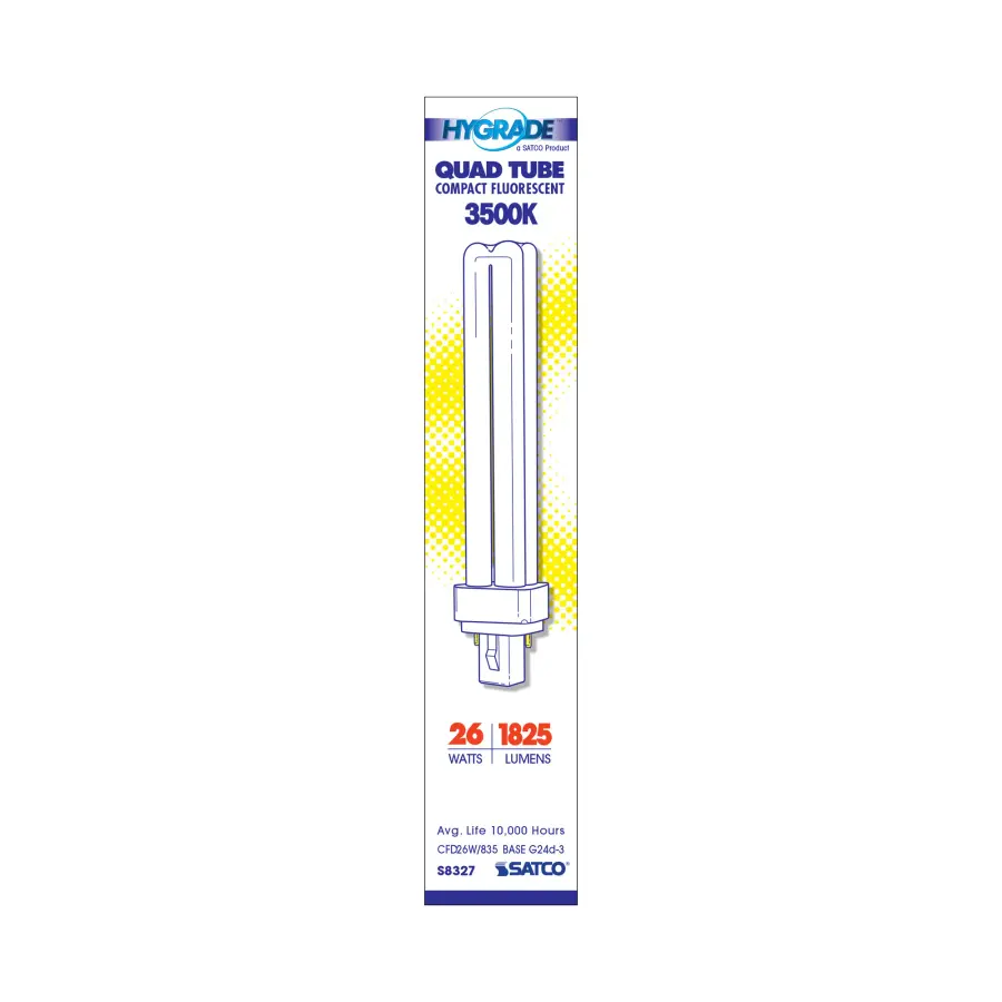26 Watt - pin-based Compact Fluorescent - 3500K - 82 CRI - G24d-3 base - Image 2