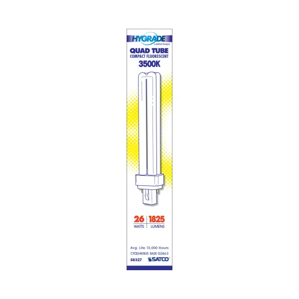 26 Watt - pin-based Compact Fluorescent - 3500K - 82 CRI - G24d-3 base - Image 3