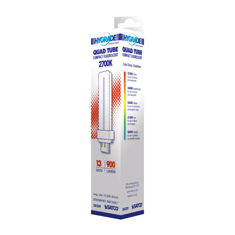 13 Watt - pin-based Compact Fluorescent - 2700K - 82 CRI - G24Q-1 (4-Pin) base - Image 6