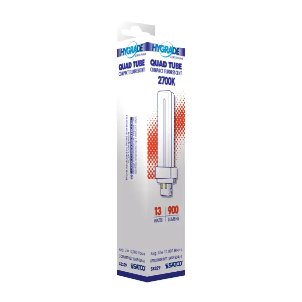 13 Watt - pin-based Compact Fluorescent - 2700K - 82 CRI - G24Q-1 (4-Pin) base - Image 7