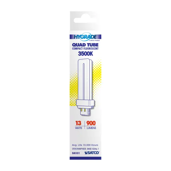 13 Watt - pin-based Compact Fluorescent - 3500K - 82 CRI - G24Q-1 (4-Pin) base - Image 3