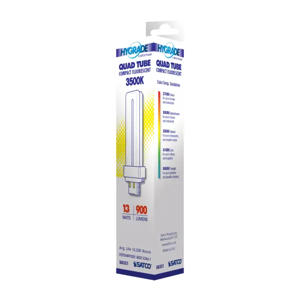 13 Watt - pin-based Compact Fluorescent - 3500K - 82 CRI - G24Q-1 (4-Pin) base - Image 6