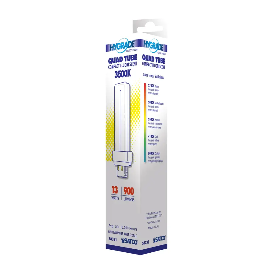 13 Watt - pin-based Compact Fluorescent - 3500K - 82 CRI - G24Q-1 (4-Pin) base - Image 6