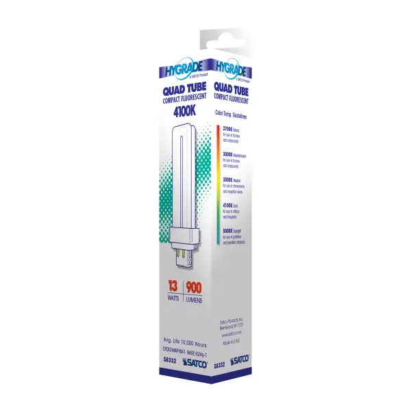 13 Watt - pin-based Compact Fluorescent - 4100K - 82 CRI - G24Q-1 (4-Pin) base - Image 6