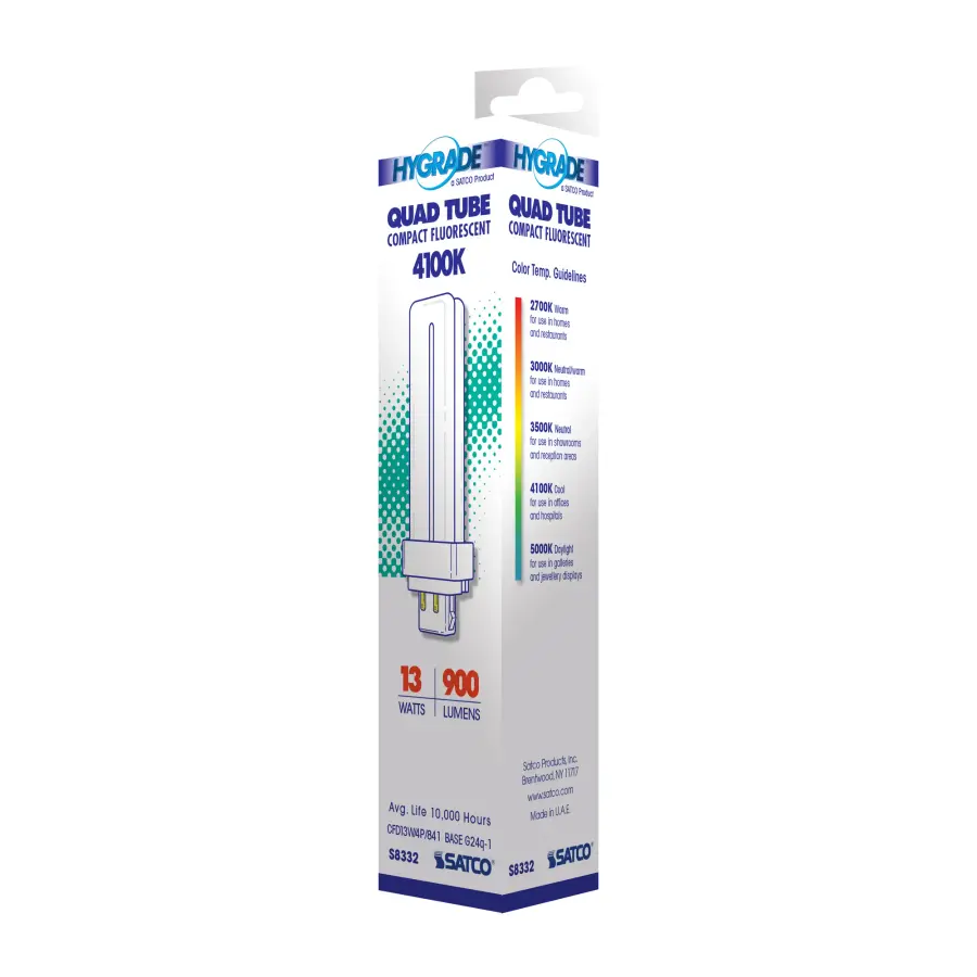 13 Watt - pin-based Compact Fluorescent - 4100K - 82 CRI - G24Q-1 (4-Pin) base - Image 6