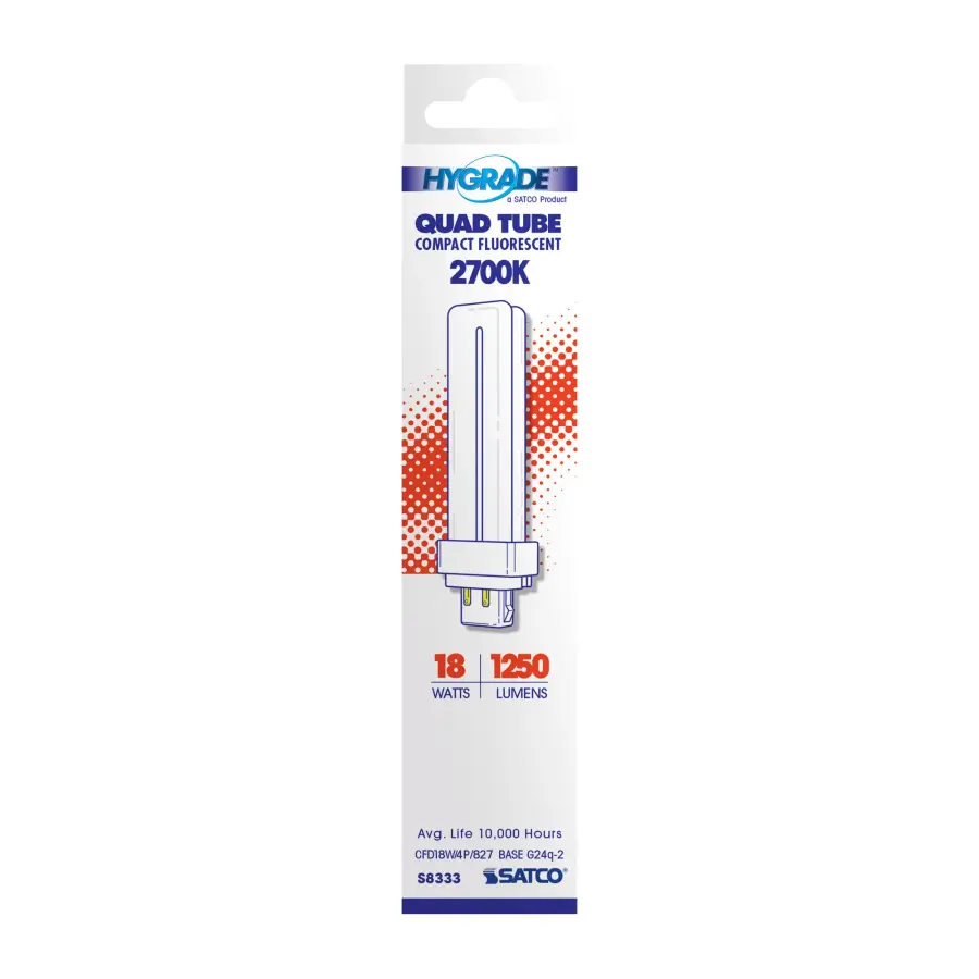 18 Watt - pin-based Compact Fluorescent - 2700K - 82 CRI - G24Q-2 (4-Pin) base - Image 2