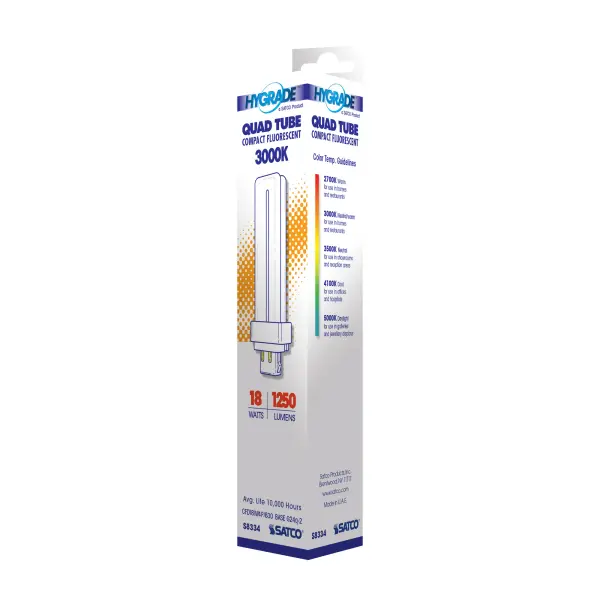 18 Watt - pin-based Compact Fluorescent - 3000K - 82 CRI - G24Q-2 (4-Pin) base - Image 6