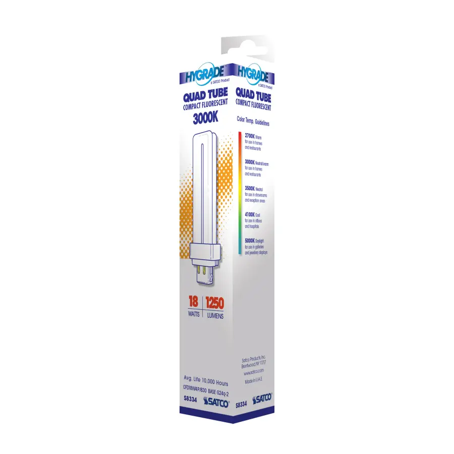 18 Watt - pin-based Compact Fluorescent - 3000K - 82 CRI - G24Q-2 (4-Pin) base - Image 6