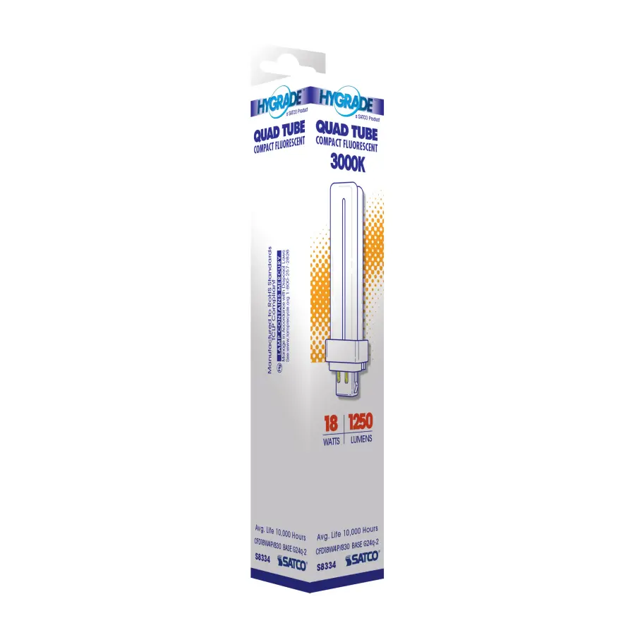 18 Watt - pin-based Compact Fluorescent - 3000K - 82 CRI - G24Q-2 (4-Pin) base - Image 7