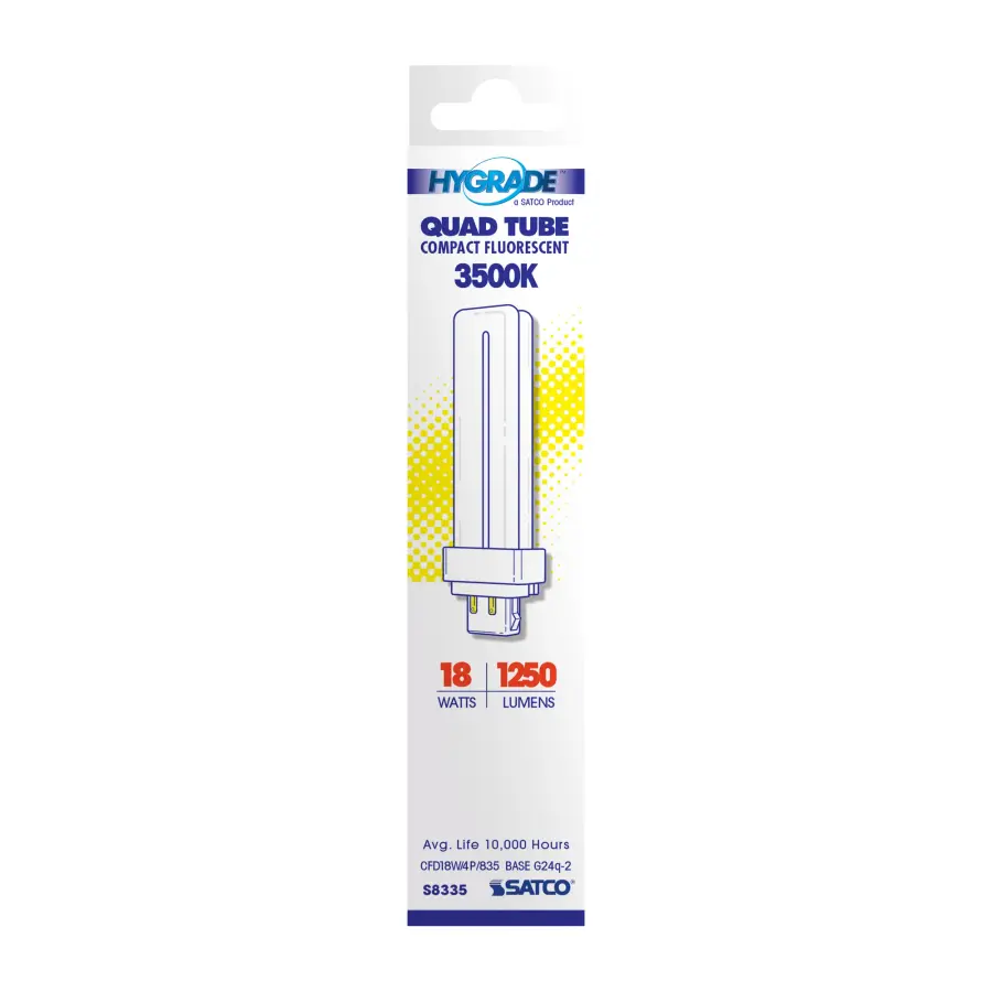 18 Watt - pin-based Compact Fluorescent - 3500K - 82 CRI - G24Q-2 (4-Pin) base - Image 2