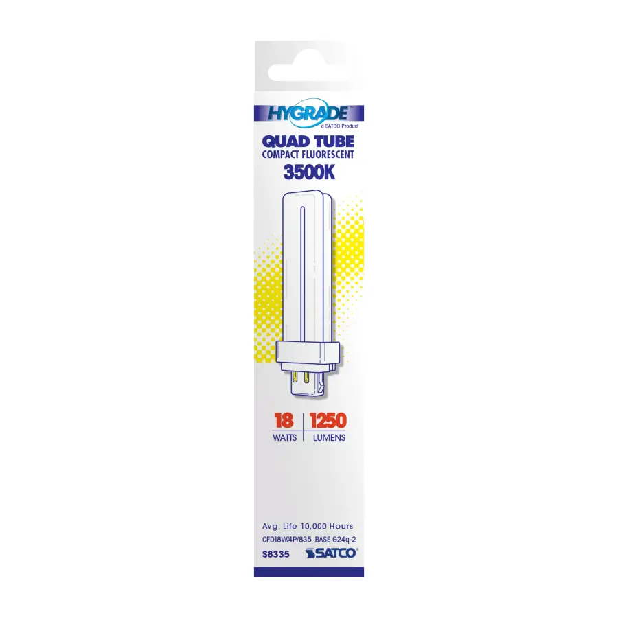 18 Watt - pin-based Compact Fluorescent - 3500K - 82 CRI - G24Q-2 (4-Pin) base - Image 3