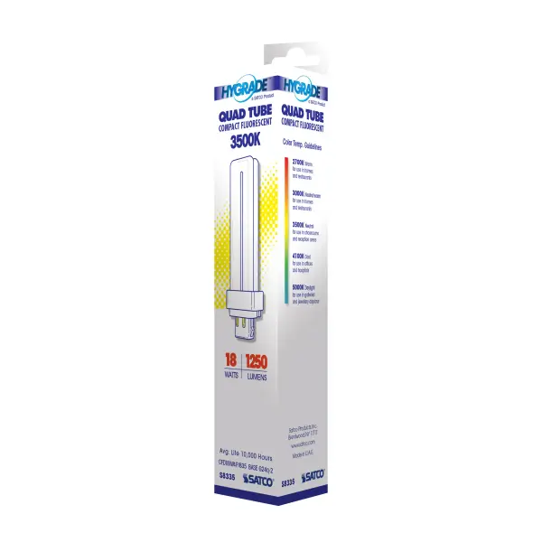 18 Watt - pin-based Compact Fluorescent - 3500K - 82 CRI - G24Q-2 (4-Pin) base - Image 6