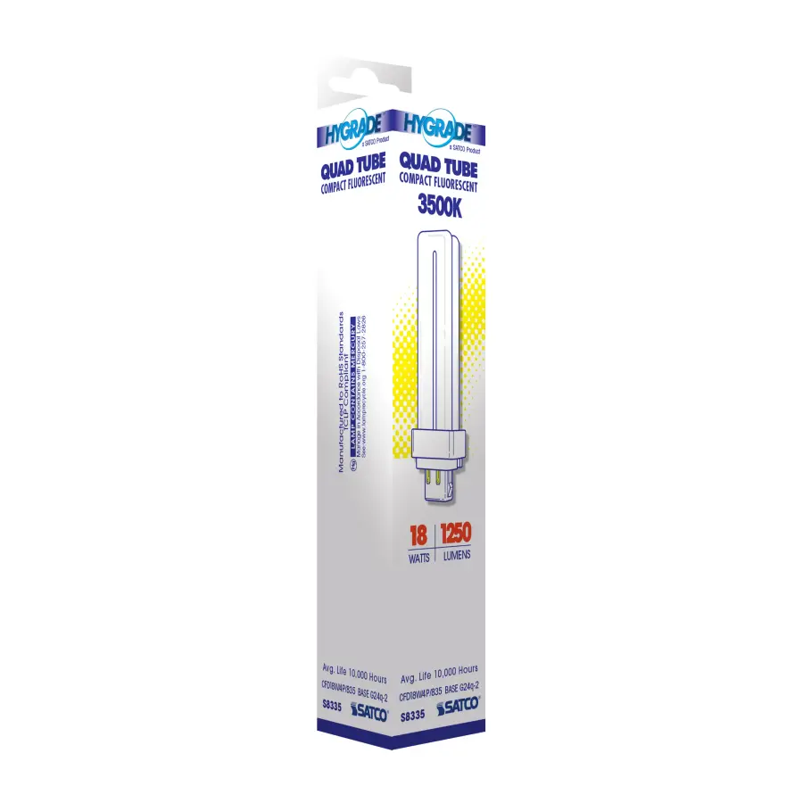 18 Watt - pin-based Compact Fluorescent - 3500K - 82 CRI - G24Q-2 (4-Pin) base - Image 7