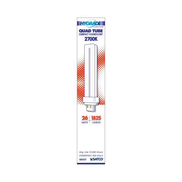 26 Watt - pin-based Compact Fluorescent - 2700K - 82 CRI - G24Q-3 (4-Pin) base - alternate view