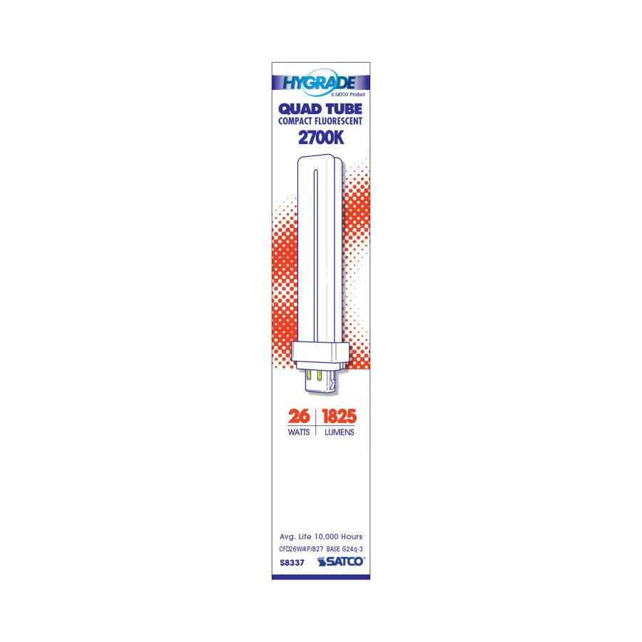 26 Watt - pin-based Compact Fluorescent - 2700K - 82 CRI - G24Q-3 (4-Pin) base - Image 3