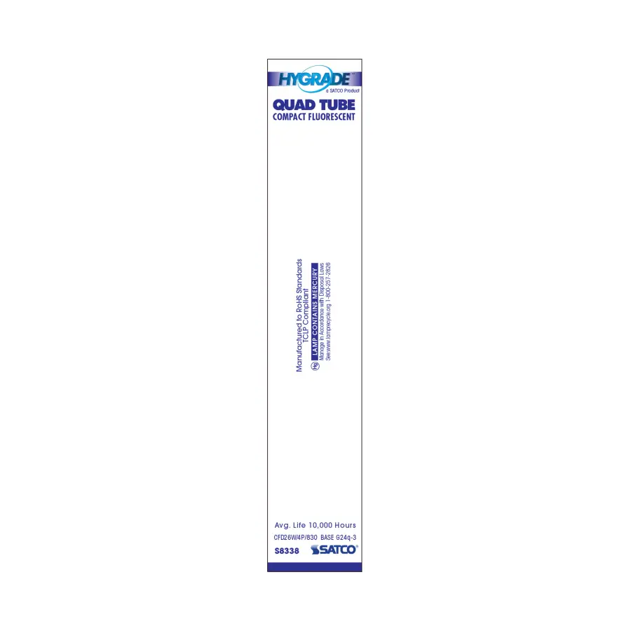 26 Watt - pin-based Compact Fluorescent - 3000K - 82 CRI - G24Q-3 (4-Pin) base - Image 4