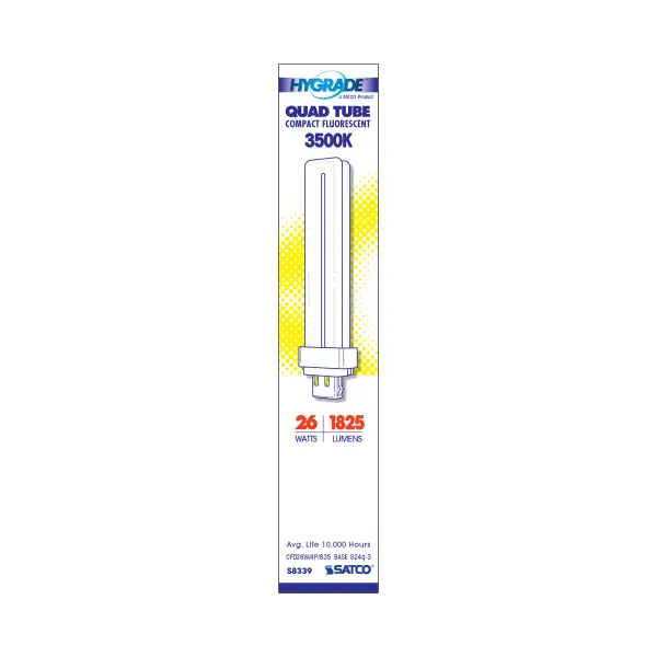 26 Watt - pin-based Compact Fluorescent - 3500K - 82 CRI - G24Q-3 (4-Pin) base - Image 3