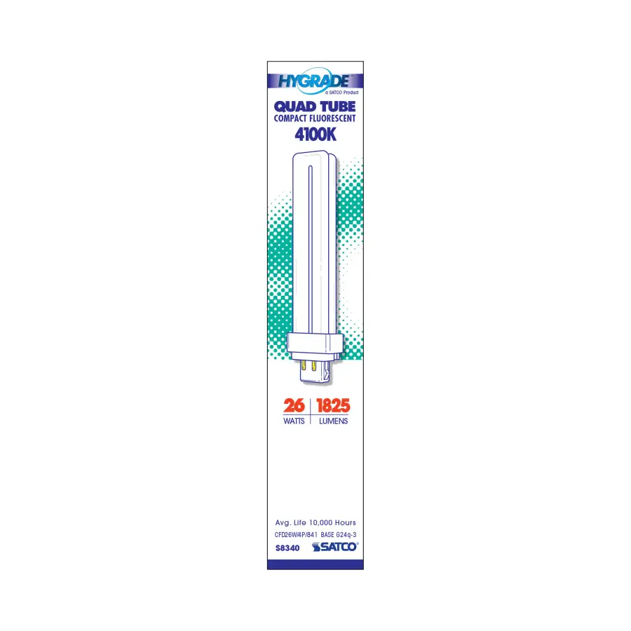 26 Watt - pin-based Compact Fluorescent - 4100K - 82 CRI - G24Q-3 (4-Pin) base - Image 3