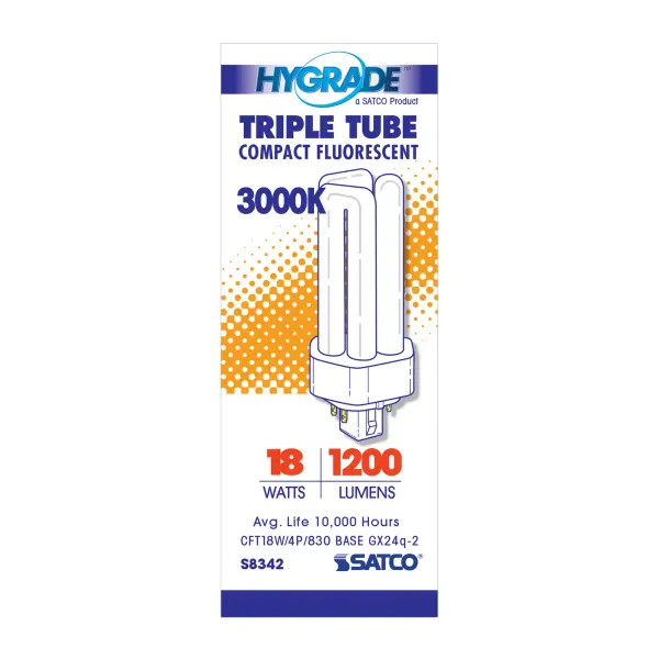 18 Watt - pin-based Compact Fluorescent - 3000K - 82 CRI - GX24q-2 (4-Pin) base - Image 3