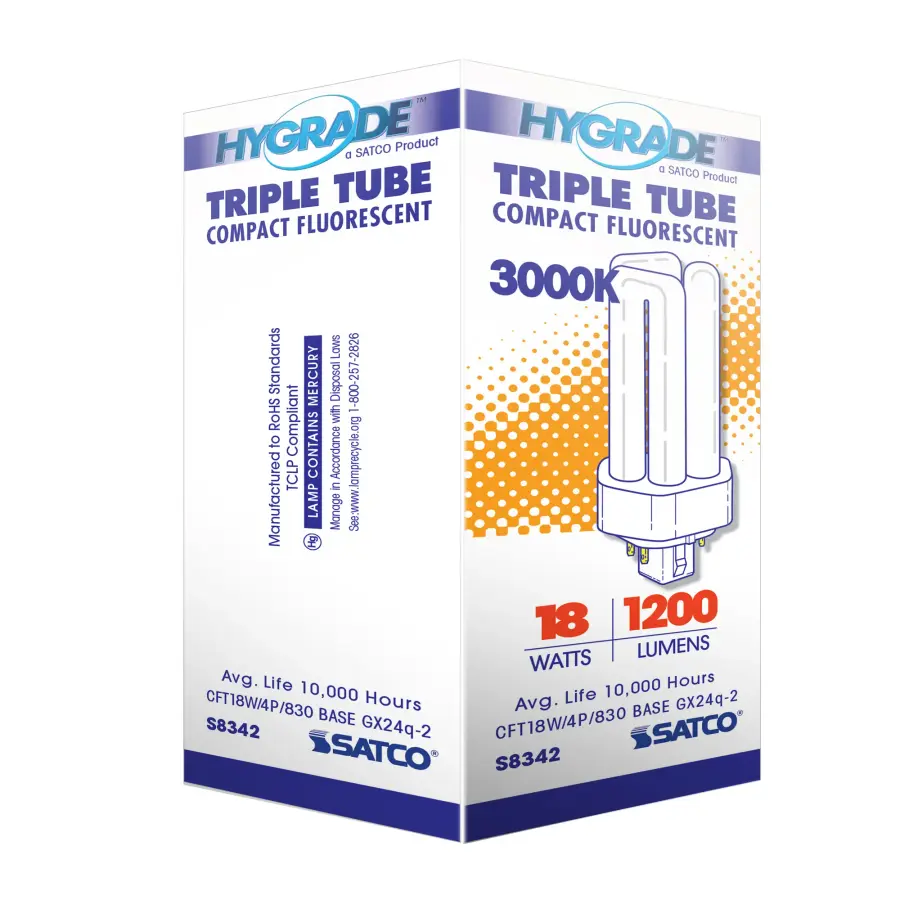 18 Watt - pin-based Compact Fluorescent - 3000K - 82 CRI - GX24q-2 (4-Pin) base - Image 7