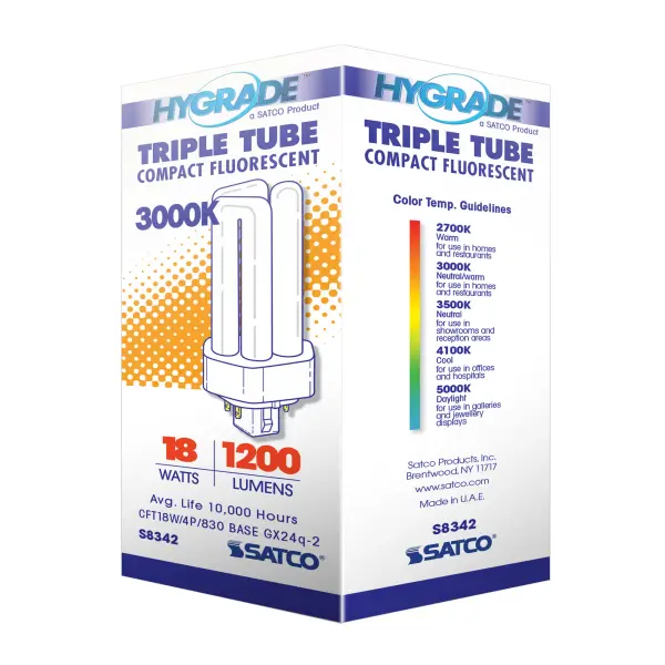 18 Watt - pin-based Compact Fluorescent - 3000K - 82 CRI - GX24q-2 (4-Pin) base - Image 8