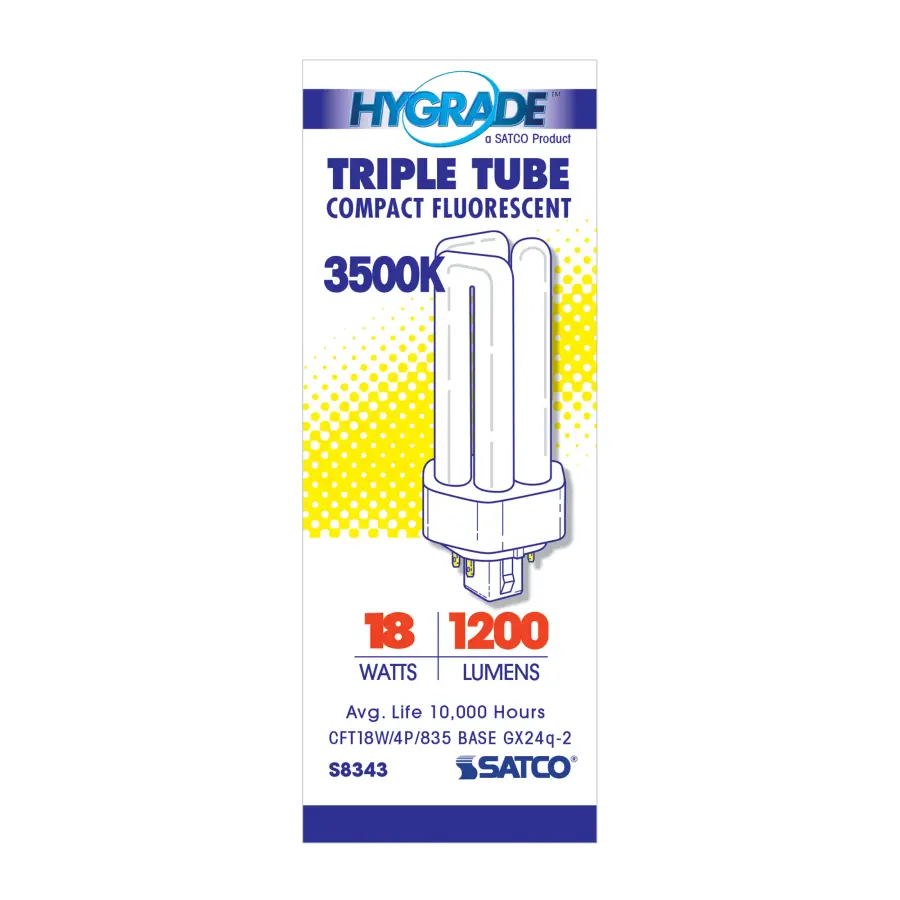 18 Watt - pin-based Compact Fluorescent - 3500K - 82 CRI - GX24q-2 (4-Pin) base - Image 2