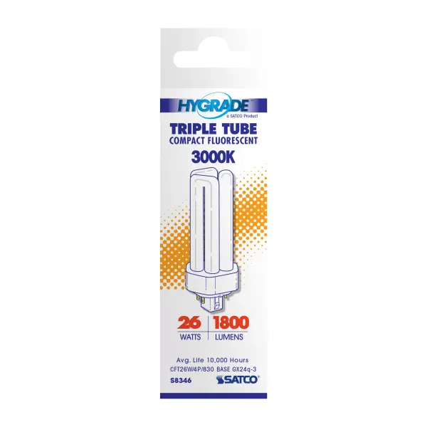 26 Watt - pin-based Compact Fluorescent - 3000K - 82 CRI - GX24q-3 (4-Pin) base - Image 3