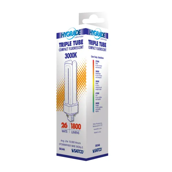 26 Watt - pin-based Compact Fluorescent - 3000K - 82 CRI - GX24q-3 (4-Pin) base - Image 6