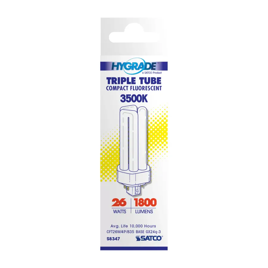26 Watt - pin-based Compact Fluorescent - 3500K - 82 CRI - GX24q-3 (4-Pin) base - Image 2