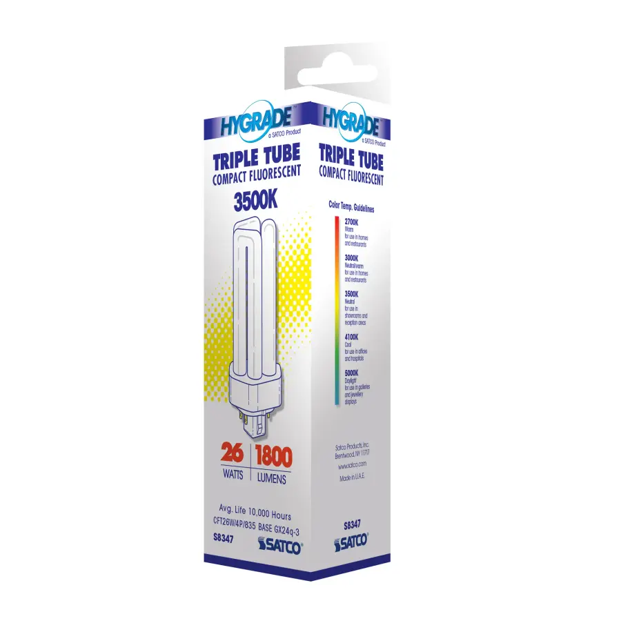 26 Watt - pin-based Compact Fluorescent - 3500K - 82 CRI - GX24q-3 (4-Pin) base - Image 6