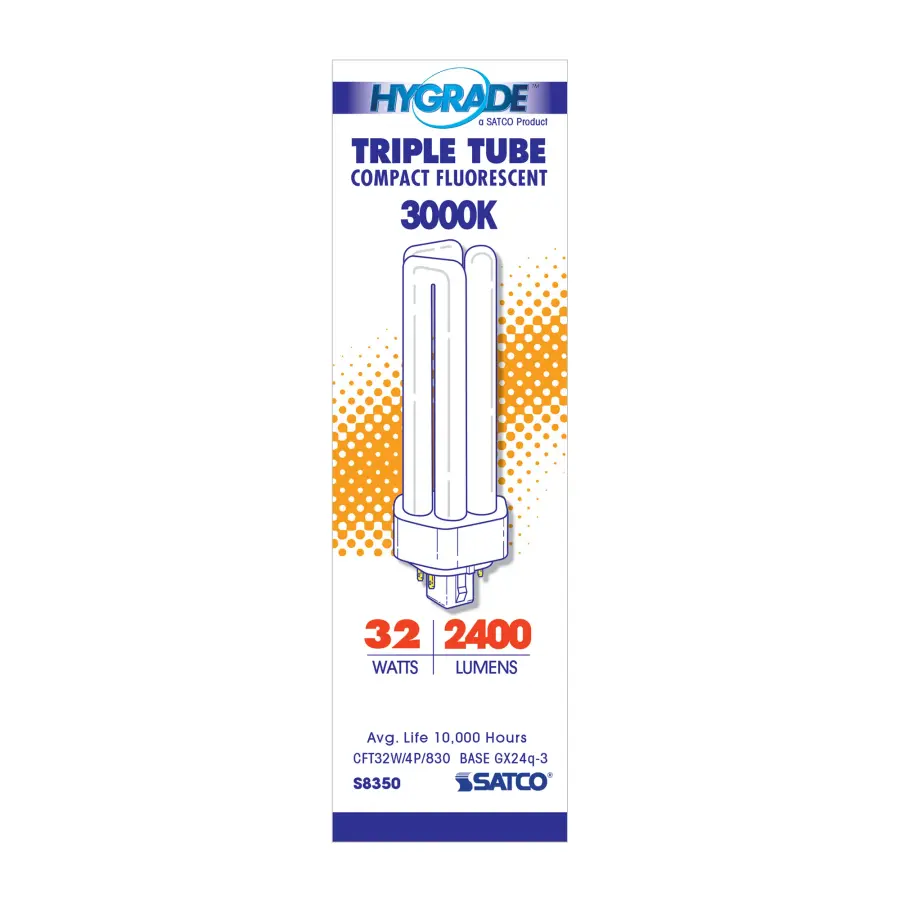32 Watt - pin-based Compact Fluorescent - 3000K - 82 CRI - GX24q-3 (4-Pin) base - Image 2