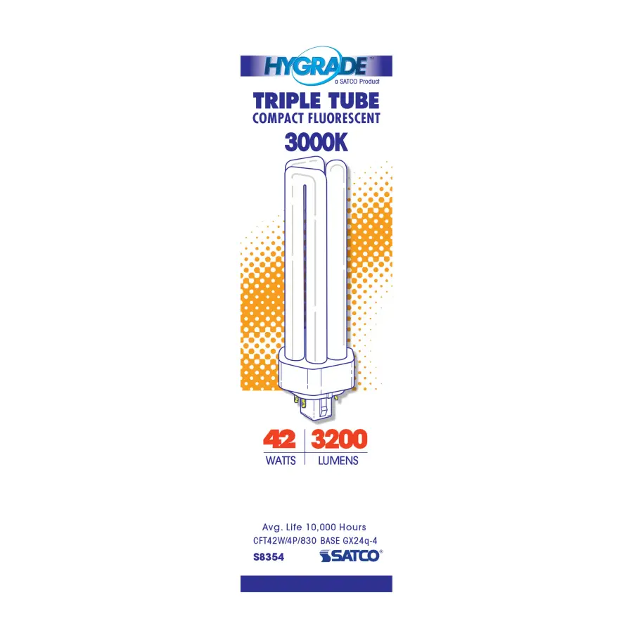 42 Watt - pin-based Compact Fluorescent - 3000K - 82 CRI - GX24q-4 (4-Pin) base - Image 3