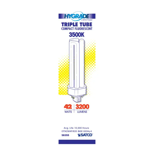 42 Watt - pin-based Compact Fluorescent - 3500K - 82 CRI - GX24q-4 (4-Pin) base - alternate view