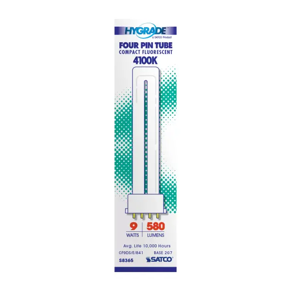 9 Watt - pin-based Compact Fluorescent - 4100K - 82 CRI - 2G7 base - Image 3