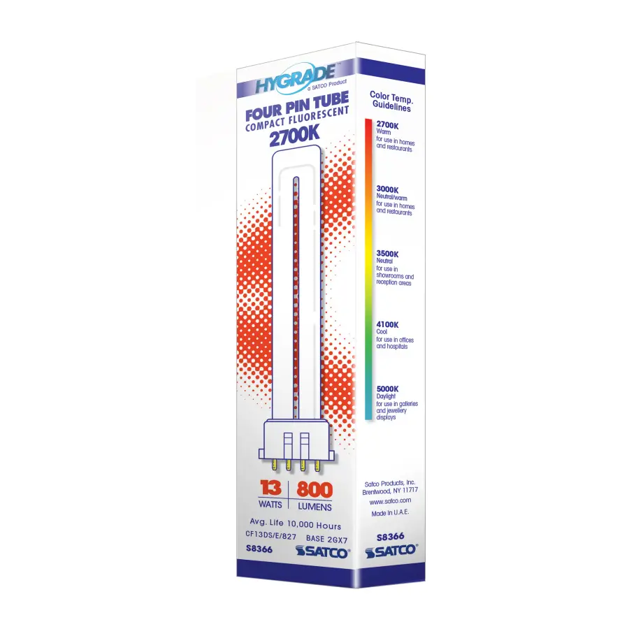 13 Watt - pin-based Compact Fluorescent - 2700K - 82 CRI - 2GX7 (4-Pin) base - Image 8