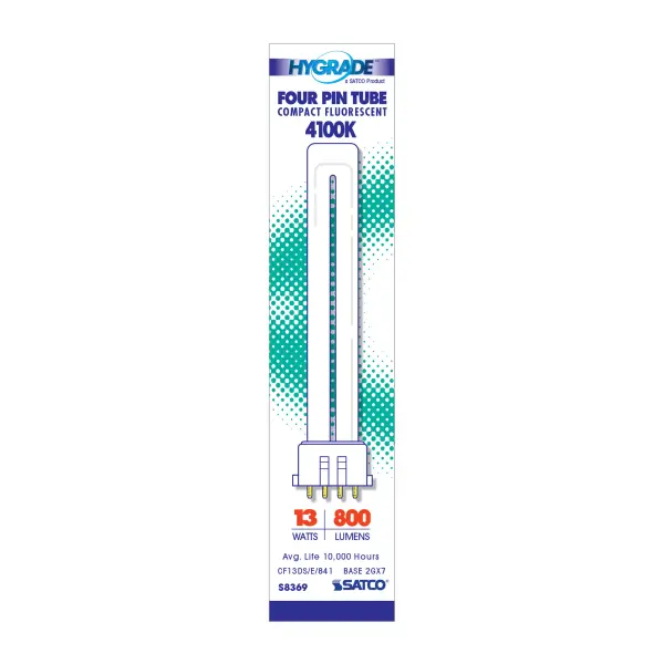 13 Watt - pin-based Compact Fluorescent - 4100K - 82 CRI - 2GX7 (4-Pin) base - alternate view