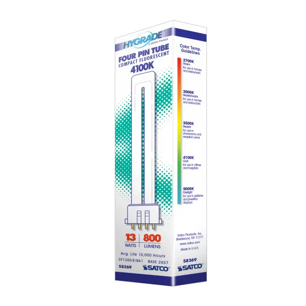 13 Watt - pin-based Compact Fluorescent - 4100K - 82 CRI - 2GX7 (4-Pin) base - Image 7