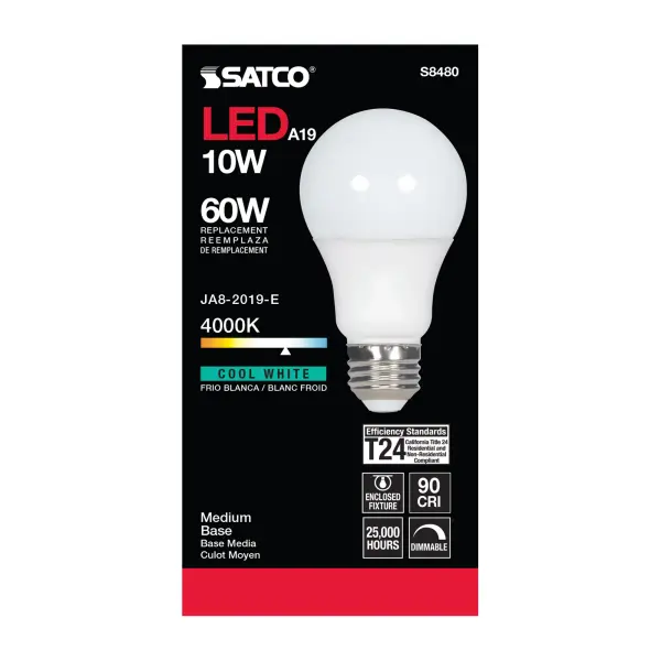10 Watt - A19 LED - Frosted - 4000K Medium base - 120 Volt - Image 3