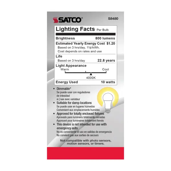 10 Watt - A19 LED - Frosted - 4000K Medium base - 120 Volt - Image 5